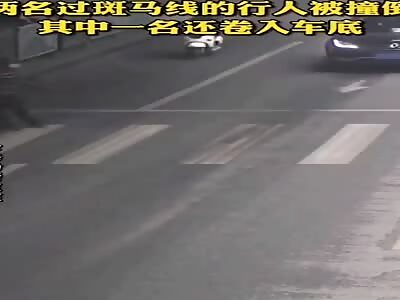 Chinese blind driver crash two pedestrian 
