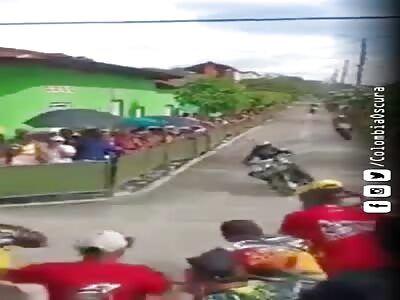 Biker lost control and ran over several spectators during race