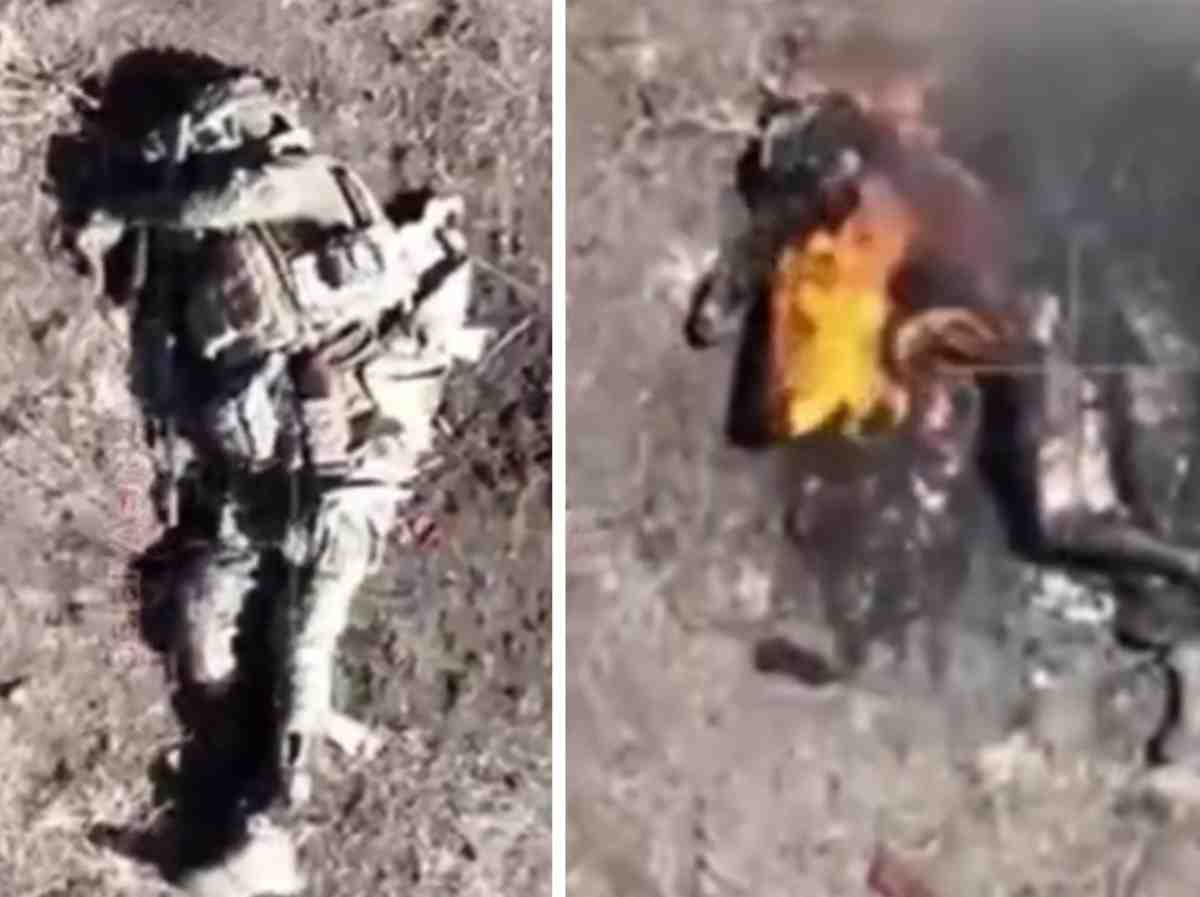 Ukrainian special force turns black and crispy. 