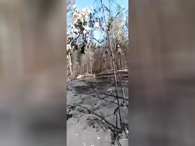 burning of Russian positions, bodies burned in fires and trenches