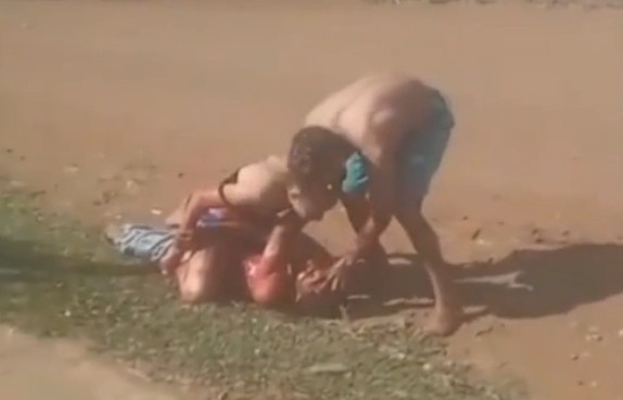 Couple Stomping & Stabbing Man In The Public