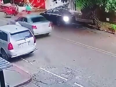 Car runs over women walking