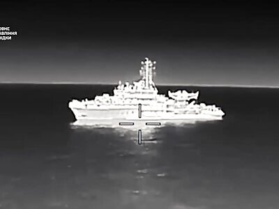 Drone hits another new Russian ship. Novorossiysk.