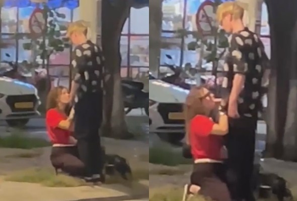 Chick Gives Head While Her Friends Watch