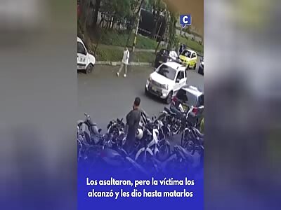 MAN CHASES THIEVES, KILLS ONE AND INJURES ANOTHER