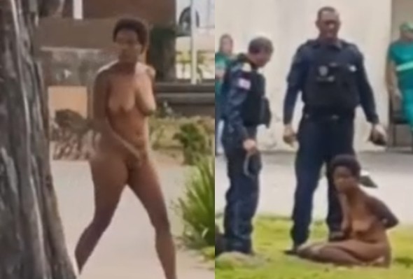 Fully Naked Wasted Woman Arrested After Throwing Rocks At Cops