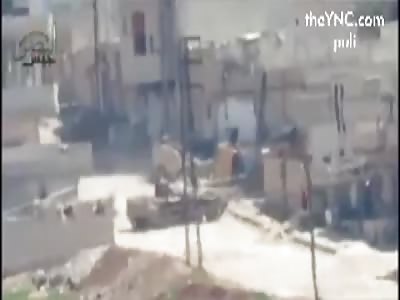 In the north of hama a missile takes out tank