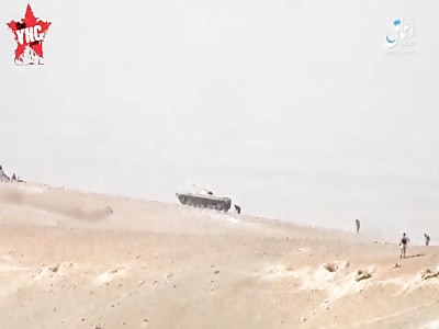 ISIS ATGM against Assad BMP near the Palmyra Silos.