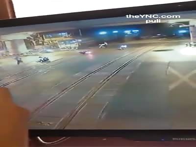 Motorbike man in a Hurry Fatally Struck by Train