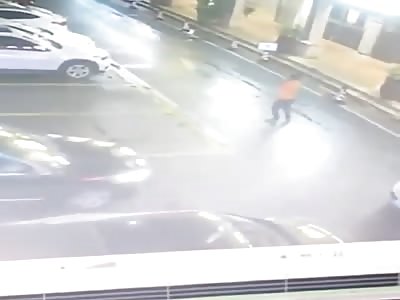 ACCIDENT automobile passes over man