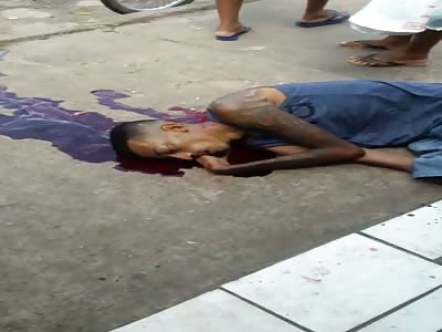 homicide .. man with several shots in Marituba in front of the Marituba Municipal Market Fair (Brazil)