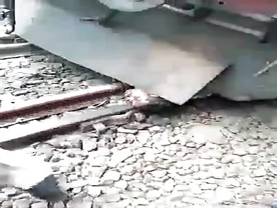 Train Reverses Off Man Stuck Under It (Failed Suicide)