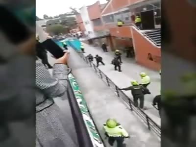Colombia,polics who brutally assault students at the University of Cun