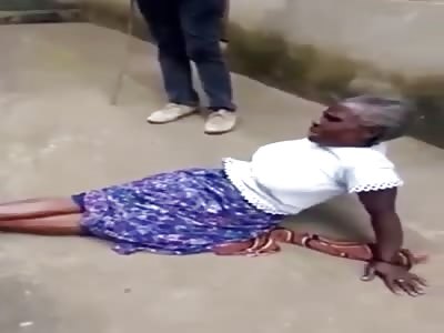 old woman brutally punished