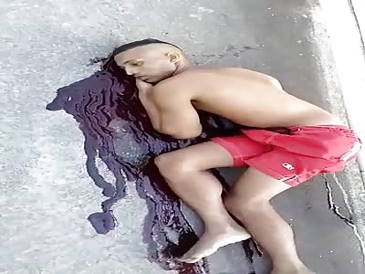 Man in agony after being shot 