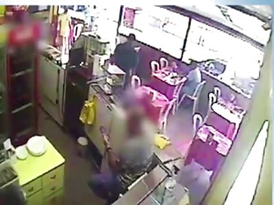 CCTV, thief. executes police at restaurant