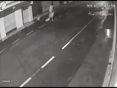 CCTV. man stoned to death in the street.