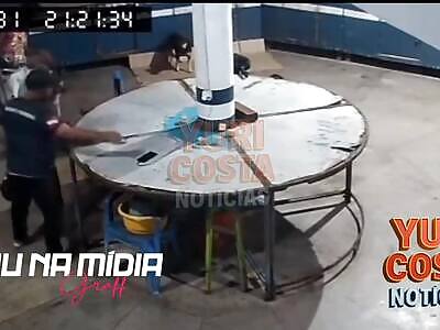 Stabbing in the Jugular and Chest Ends the Fight.