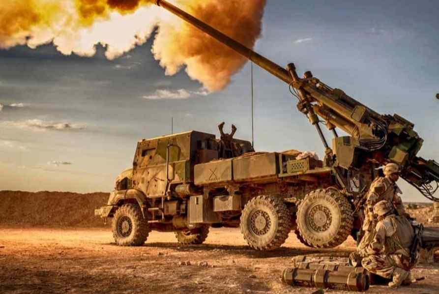 French Caesar howitzer destroyed.