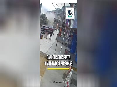 Gas truck loses control and kills two 