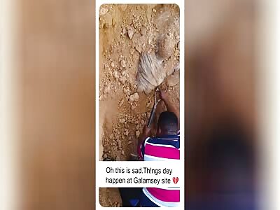 CORPSE BEING REMOVED FROM ILLEGAL MINING