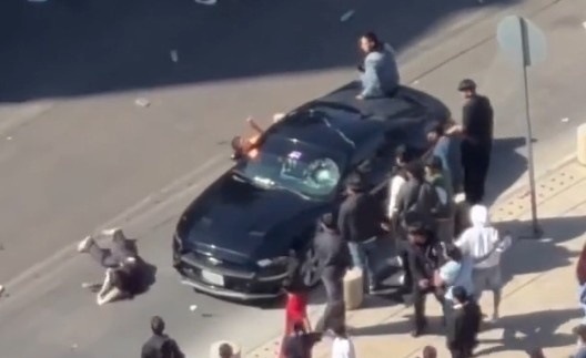 CAR DRIVES INTO CROWD INJURING SEVERAL PEOPLE