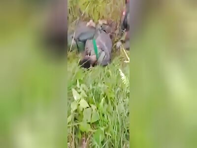 Junta Soldier Points At His Jaw Before Being Hit & Executed