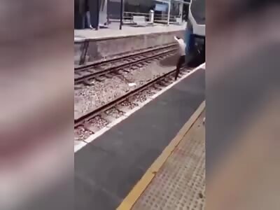 MAN JUMPS IN FRONT OF TRAIN IN SOUTH AFRICA