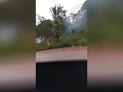 WOMAN BURNING IN ELECTRIC WIRE