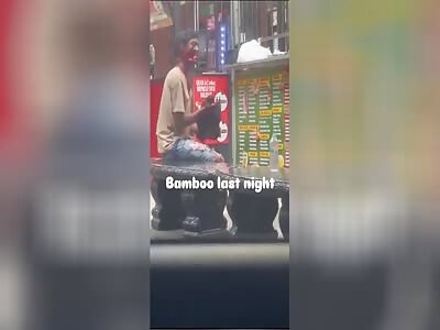 HE GET THE FACE CHOP WAY AND THE FINGERS TOO