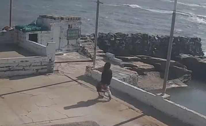 A Woman And The Cold Cold Sea