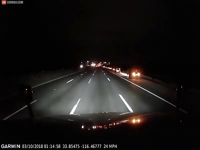 Wow!!  ejected body lays way down the highway from accident seen !!Almost ran over 