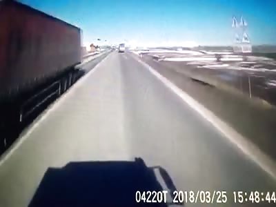 Fatal accident body gets ejected in a head on with semi