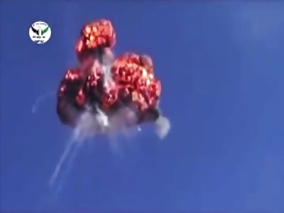 Syrian Government Helicopter Explodes Midair After Being Shot Down 