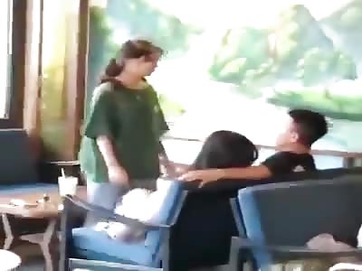Asian Chick Repeatedly Smacks Asian Beta Male