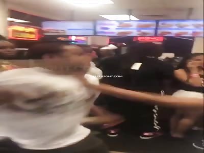 Female Gets Knocked Out Cold At A Restaurant After Starting A Fight With A Man