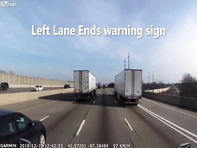 Car fails to merge to the right