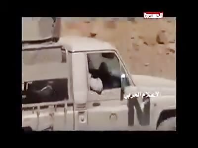 Arab vehicle and shot down in yemem