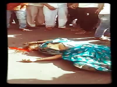 Horrible accident with woman