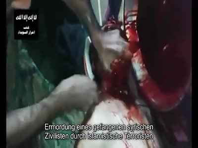 Isis killing like animal..Draining Blood into a Bucket 