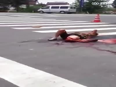 Horrible accident woman crash by truck