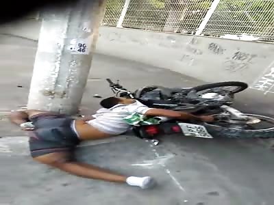 Horrible accident biker In serra brasil 