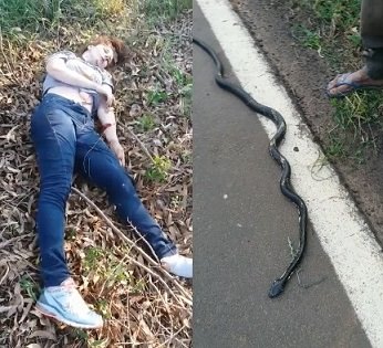  Snake of Satan in the road cause the death of a Scooter girl