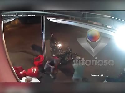 man being executed with several shots