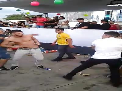 A fight at a crazy party in Brazil.