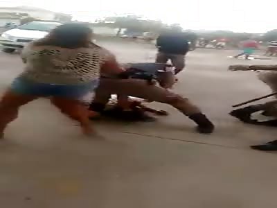 police brutally beaten woman and one dude