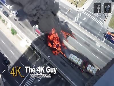 Montreal- Man tries to save trucker after fiery crash 