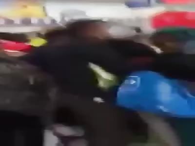 France Swarms Of Migrants (Refugees) Flood A Local Market Knocking Things Over & Creating Hysteria.