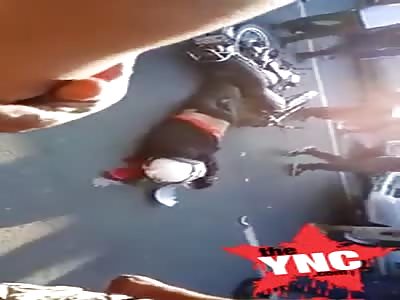 youth crashed his Motorcycle into a Bus