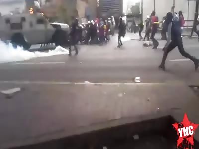 Protesters in Venezuela are run over by a anti riot tank